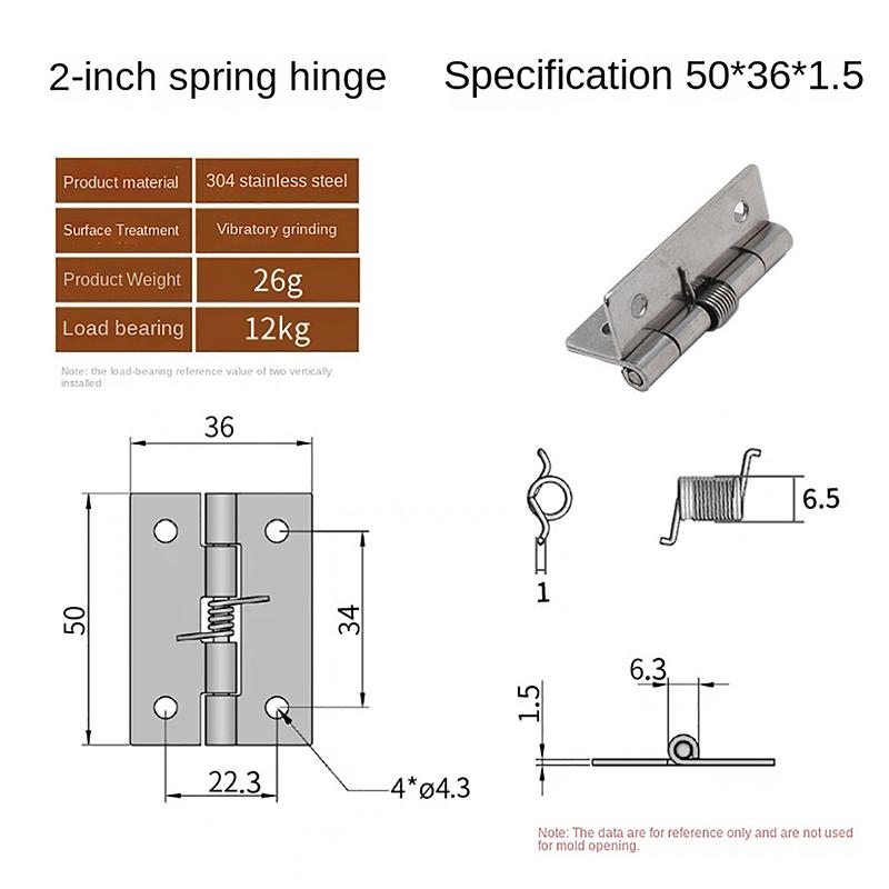 Stainless Steel 1/1.5/2/2.5/3-Inch Automatic Spring Hinge Cabinet Door Wardrobe Hardware And Furniture Fittings Mini Micro Hinge