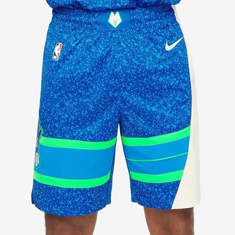 Nike NBA Milwaukee Bucks Swingman City Edition Dri-Fit Shorts Photo Blue/Flat Opal Men Streetwear DX8709-406