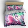 "Crystal swan paradise shimmer." Bedding sets Duvet covers Pillowcases(1* Duvet Cover 2* Pillowcases without duvet insert)
