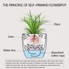Automatic Self Watering Flower Plants Pot Gardening Flower Pots Living Room Decor Plastic Planters Home Garden Planters Desktop