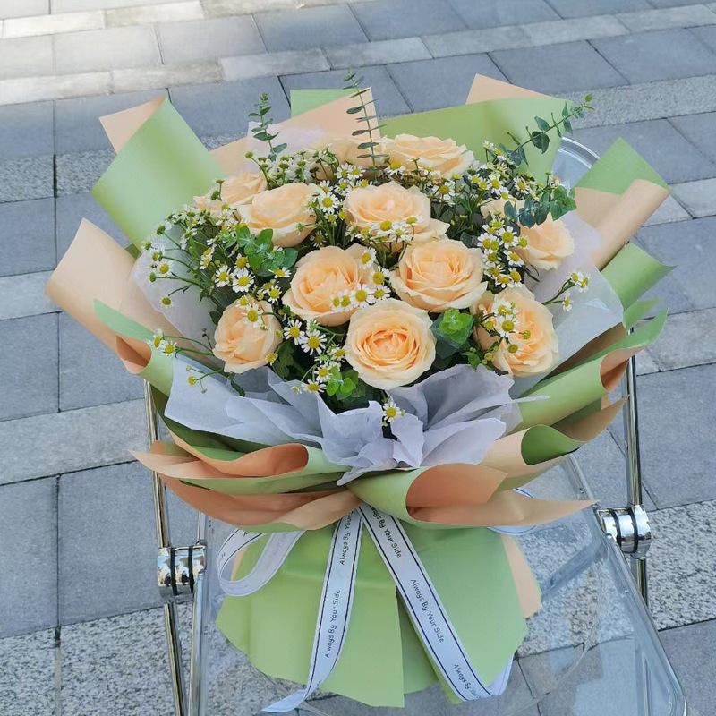 Premium Two-Tone Oya Wrapping Paper for Flower Bouquets – Elegant Floral Gift Wrap Sheets, DIY Flower Shop Supplies for Birthdays & Weddings