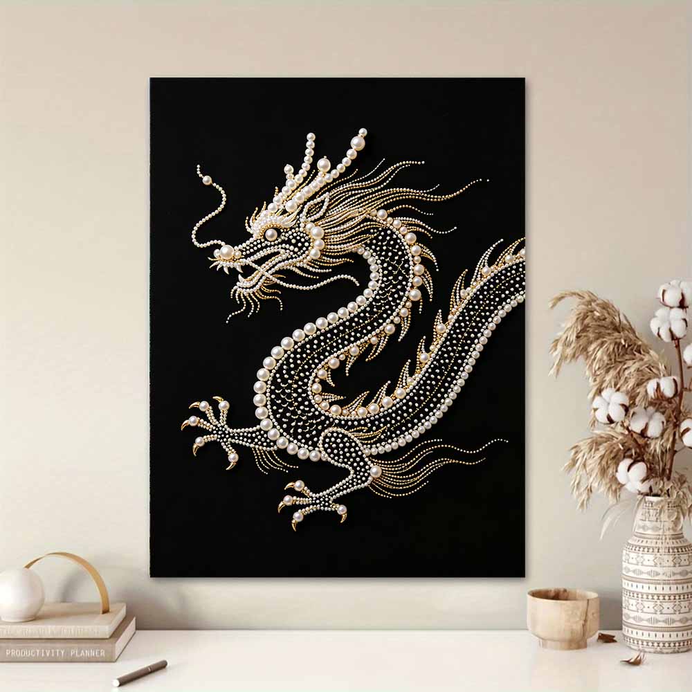 5D DIY Pearl Diamond Painting Kit Majestic Dragon Full Drill Embroidery Mosaic Art Home Wall Decor Gift