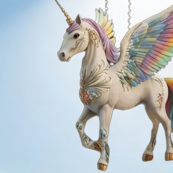 Pferd Weihnachtsanhänger 2D Acryl Pferd Auto Rückspiegel Hängeanhänger Pferdegeschenke für Frauen Pferdeliebhaber