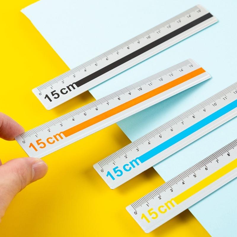 15cm Lightweight Aluminum Measuring Tool With Anti Scratch Surfaces Easy To Read Marking Straight Ruler Ideal For Students