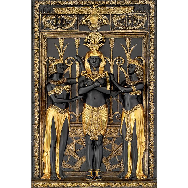 

Черный Золотой Гор, египетский храм, стела, 3D холст, печать плакатов, настенное искусство, изображение бога фараона для гостиной, домашний декор, Cuadros 60x90cm No Framed