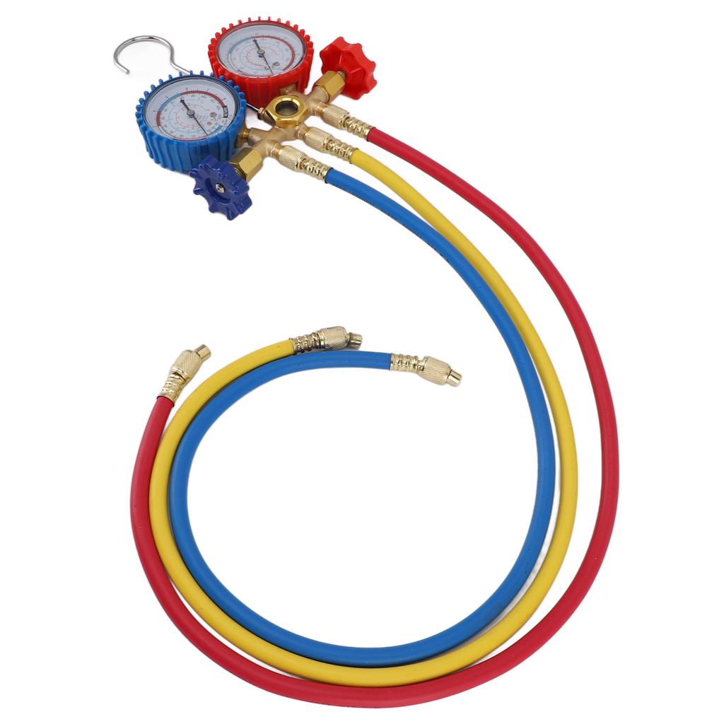 AC Diagnostic Manifold Gauge R22 R12 R404 R134 Double Head Anti Shock Vacuum Pressure AC Gauge Set