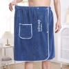 Men Bath Towel Absorbent Quick Dry Bath Wrap Towel with Secure Buckle And Pocket for Gym Spa Sauna Shower