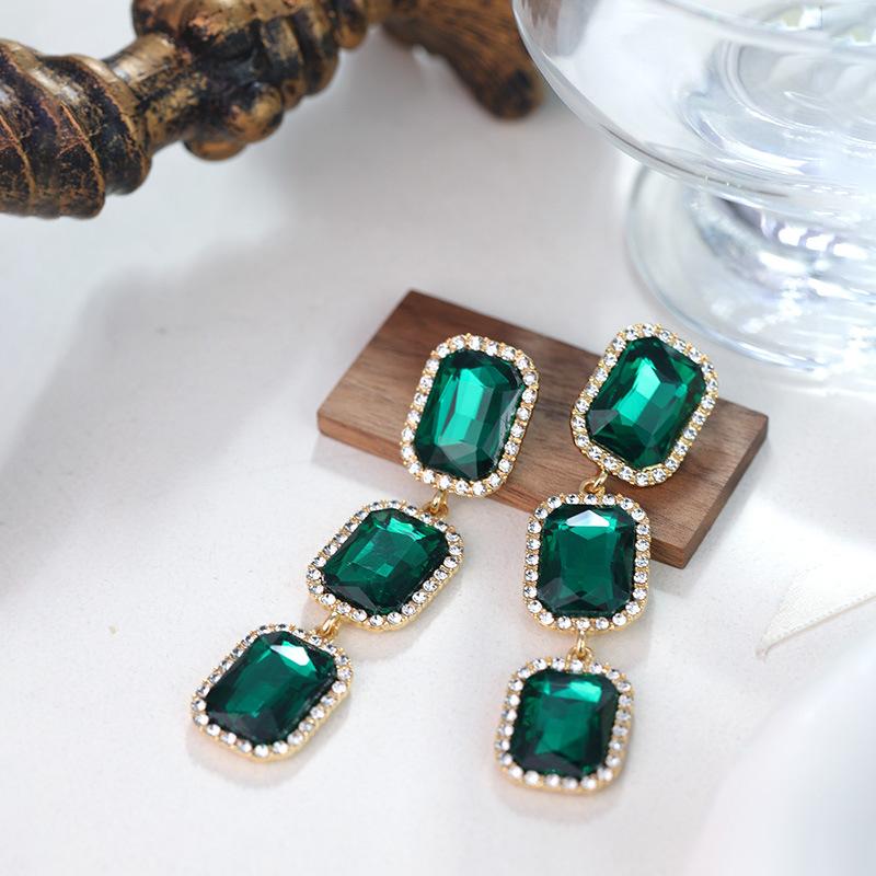 Boucles d'oreilles pendantes Zircon Fleur Colorée pour Femmes, Boucles d'oreilles pendantes Statement pour Fête & Usage Quotidien