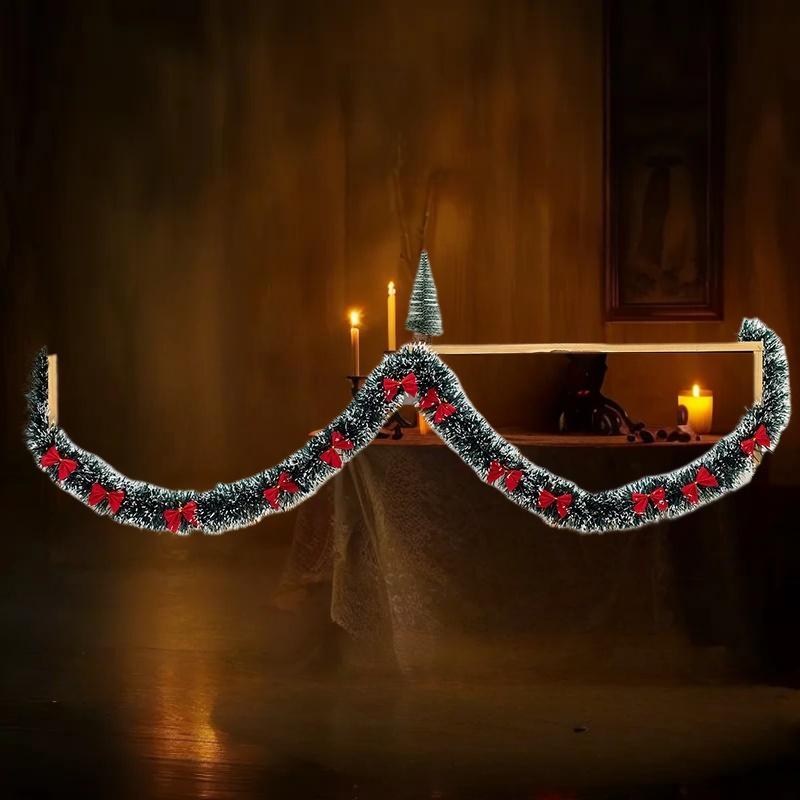 1PCS 2M Christmas Tree Tinsel Garland Christmas Decor For Home 2026 Metallic Twist Garland Xmas Ornament New Year Party Decor