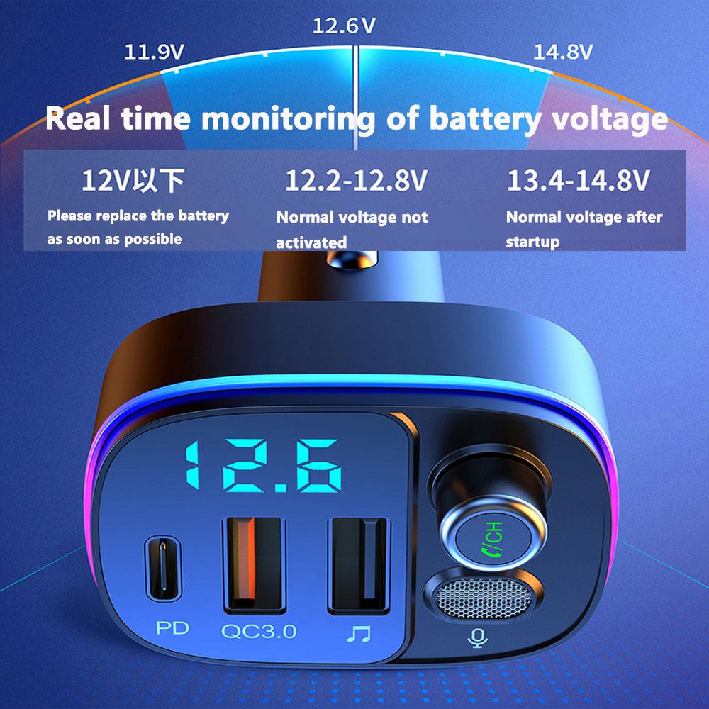 Car Specific Bluetooth Car MP3 Player FM Wireless Transmitter Bluetooth 5.0 QC3.0 USB Car Fast Charging