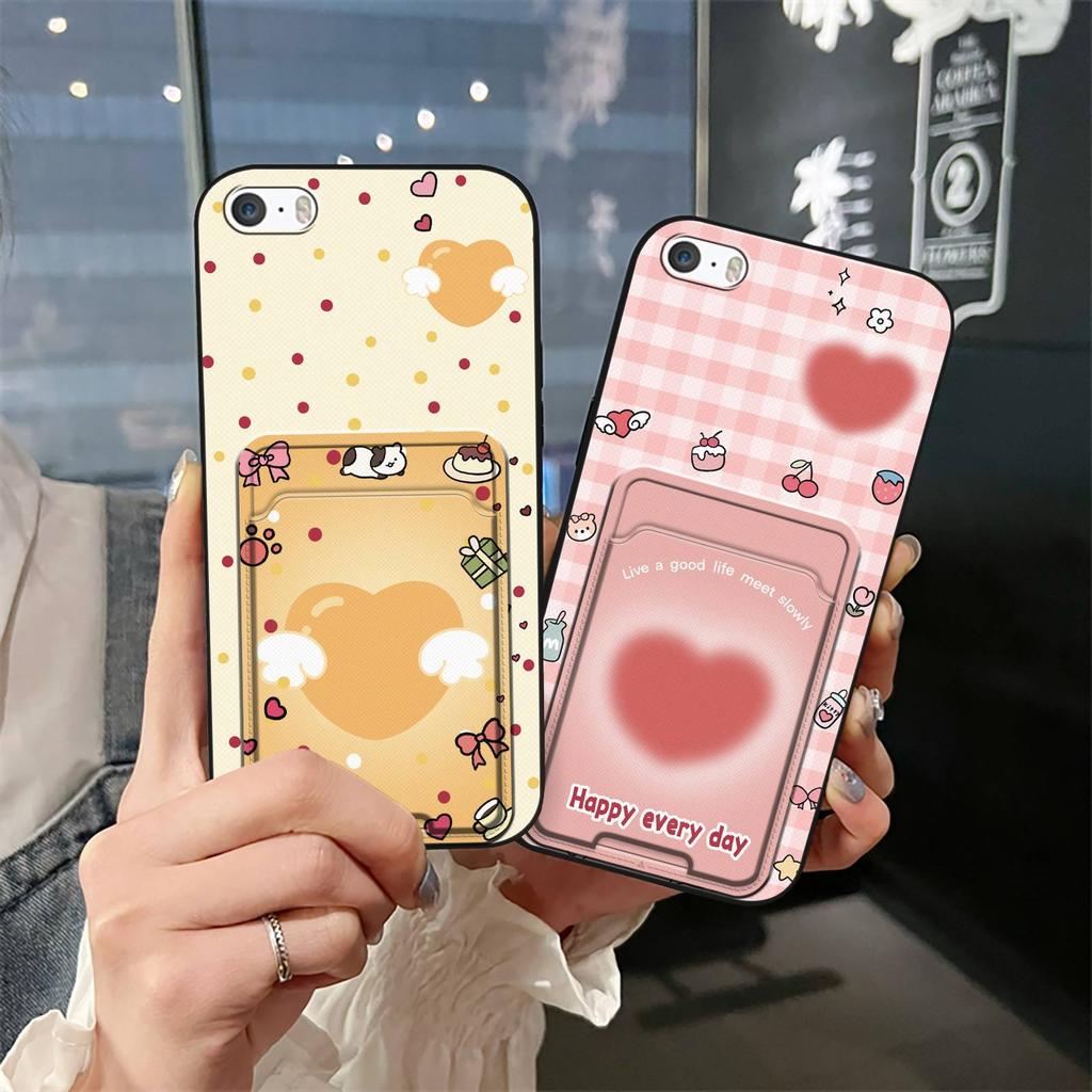 Fashion Design Dirt-resistant Phone Case For Iphone 5/5S/SE/ip5/ip5S/ipSE Card Bag TPU Card Slot Shockproof Anti-knock