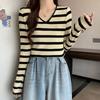 NaVaVa Women V Neck Stripe Long sleeVe Knit Top Nk2851
