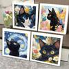 High-End Diamond Painting Diy Van Gogh Starry Sky Cat Creative Handmade Toy Table Decoration Diamond Painting With Frame