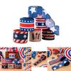 Vibrant Patriotic Independence Day Decoration American Ribbon Festive Banners In Red White And Blue