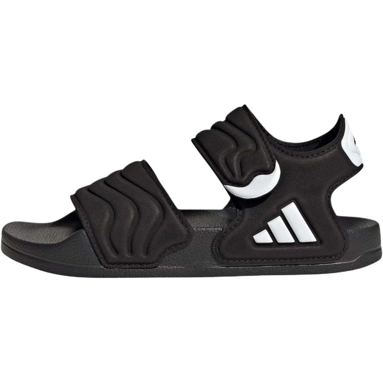 Adidas ADILETTE SANDAL 3.0 Support Low top Sandal Black White Kids  HQ0114 30.5
