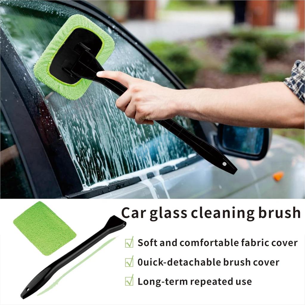 8 szt. Narzędzie do czyszczenia szyby samochodowej, Środek do czyszczenia szyby z 5 małymi ściereczkami z mikrofibry, które można prać/ponownie używać, Narzędzie do czyszczenia okien, Do samochodu