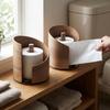 Großer Holz-Papierhandtuchhalter Natürliches Holz Stabile Taschentuch-Aufbewahrungsbox Minimalistischer INS Runder Rollenspender Wohnzimmer