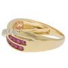 Ring K18 yellow gold/Ruby/diamond #7.0(US Size) 4.4g Women Used