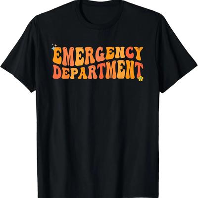 Camiseta Groovy Enfermeira de Emergência Enfermeira ED ER Departamento de Emergência