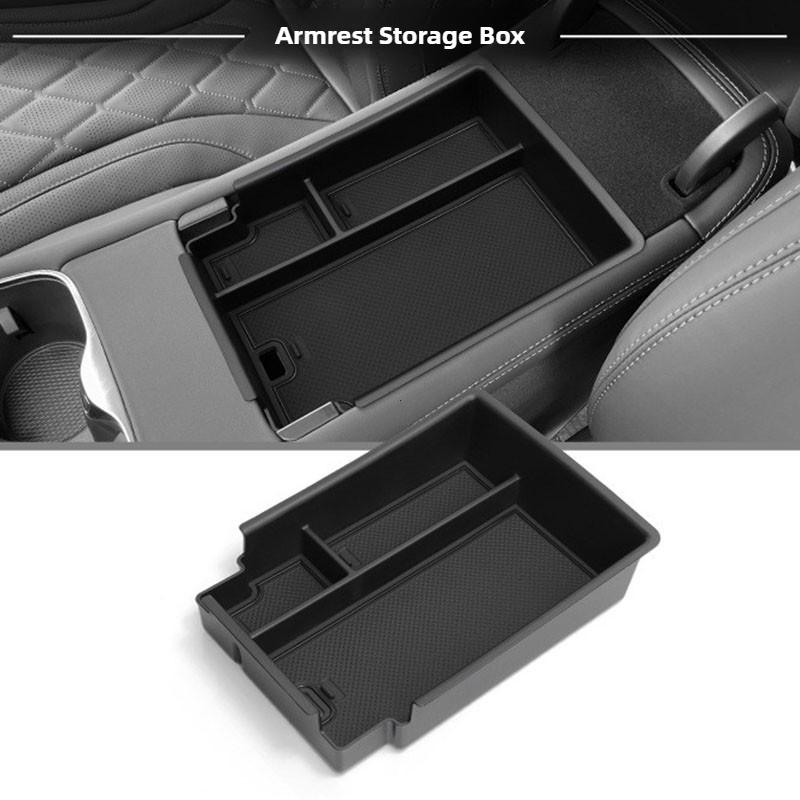 For BYD Sealion 7 2024 2025 Storage Box Car Tray Cup Box Anti-slip Pad Organizers Interior Accessories Tidying Black