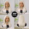 LOUIS FERRE 13x6 Lace Wig Long Wavy Light Blonde Wigs for Women Daily Party Cosplay Wedding High Density Heat Resistant