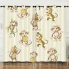 Curtain Cartoon Animal Bear Deer Love Kitten Digital Printing Blackout Curtain Punching