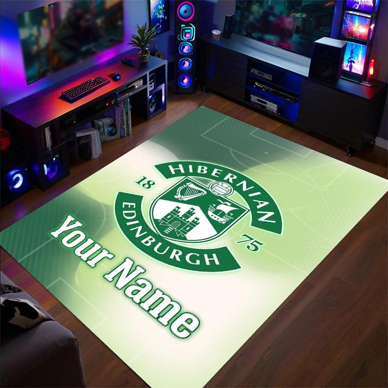 Crystal Velvet Rug Hibernian FC Print Custom Name Text Floor Mat Home Decor