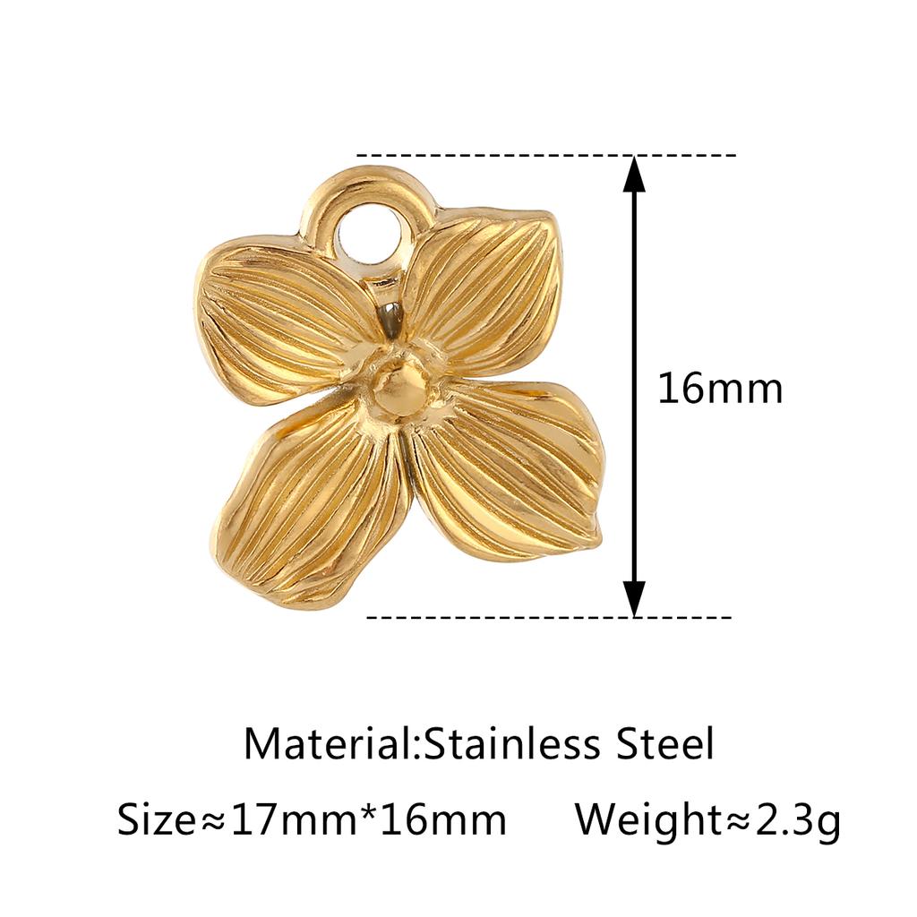 3Pcs Bowknot/Angel/Four Leaf Clover/Flower Charm Stainless Steel Pendant DIY Handmade Craft Necklace Bracelet Jewelry Making