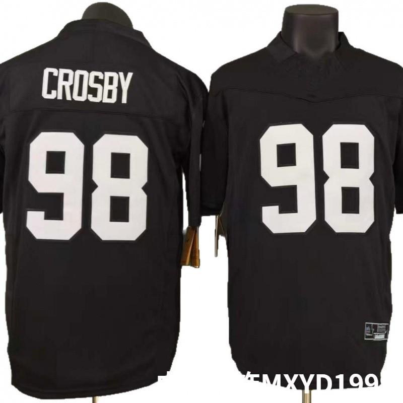 Las Vegas Raiders 98 Crosby Black Fan Replica Football Jersey Men NFL Team Sports Apparel