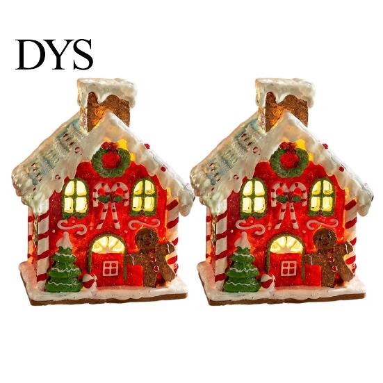 DIY Christmas Craft Accessories 2Pcs Train Music Box with Rotating Light, Snow Village Carousel Tree Ornaments Ornament, Battery/USB Powered Tabletop
