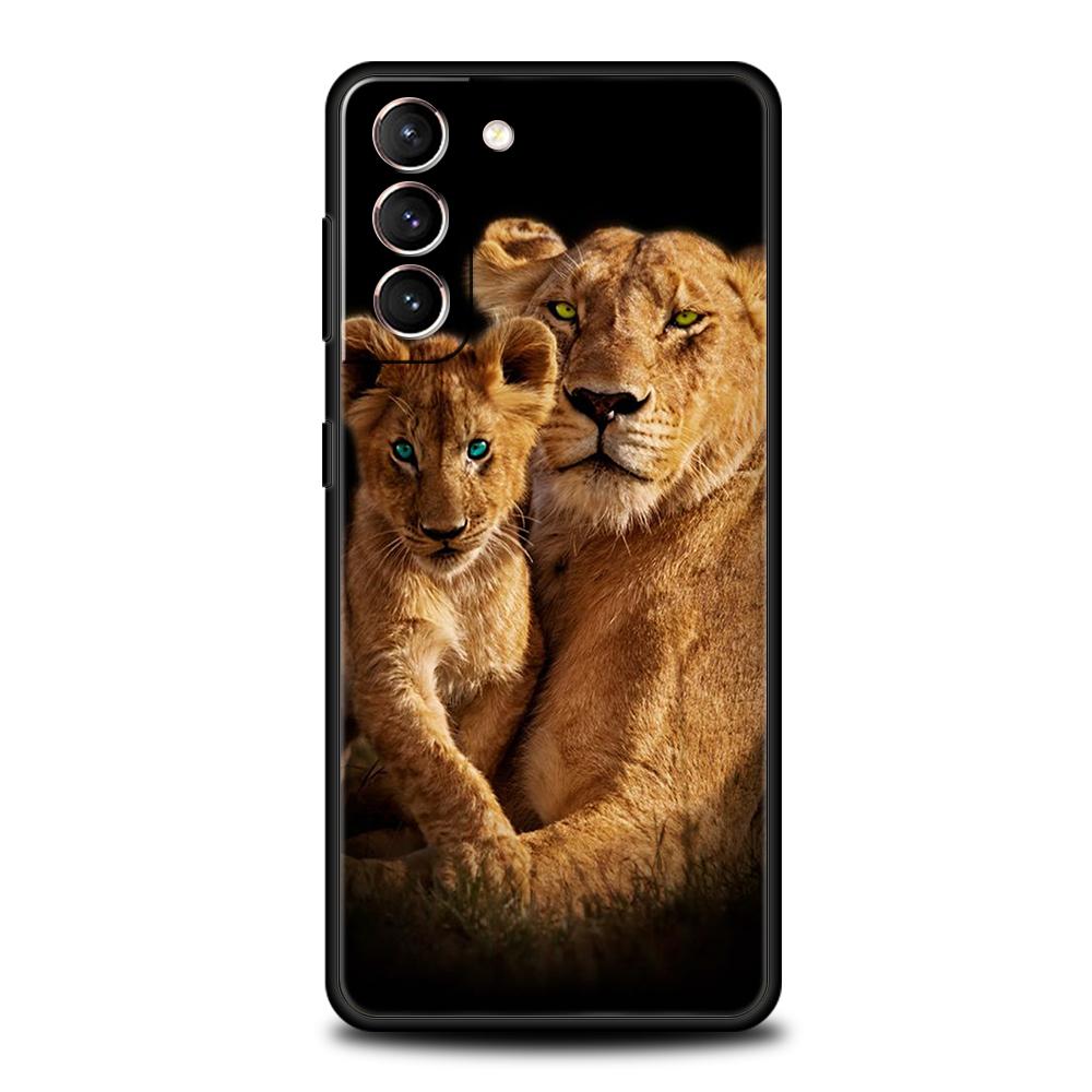 Leeuw Alfa Man Welp Hoesje voor Samsung Galaxy S24 S23 S22 S20 S21 FE Ultra S24 S23 S10 S10E S9 S8 Plus 5G Siliconen Telefoonhoes Tas