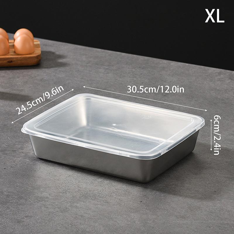 

Stainless Steel Tiramisu Mold Cake Tray Cake Shaping Container With Lid Cake Preservation Box Household Dessert Baking Tools XL