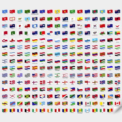 World Flag Keychain China Usa Canada Spain Israel Flag Pendant