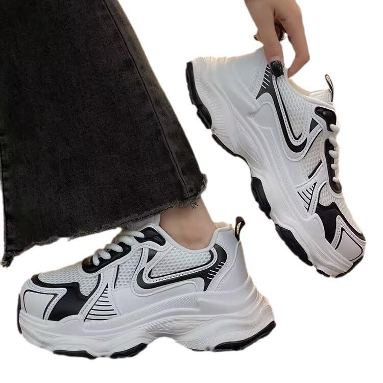 Dad shoes women's spring and summer new thick-soled heightening versatile breathable casual mesh sports shoes ultra-light