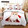 3D Cat Cute Kitten Pattern Duvet Cover Cat Kids Bedroom Decoration Cat Bedding Set For Women Girls Boys Gifts With Zipper 3pcs