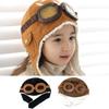 Cozy Kids Pilot Hat Warm Velvet Cartoon Design Soft Cotton Classic Comfortable To Wear Versatile Pilot Hat
