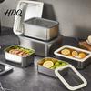 Heavy Duty Metal Storage Tins 304 Stainless Steel Food Containers with Glass Lids Leakproof Bento Lunch Box Leak Proof Kitchen Organizers Set,