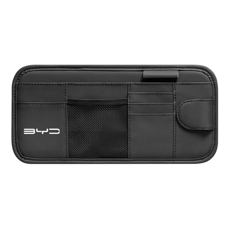 BYD Car Sun Visor Glasses Clip & Storage Bag for Han, Yuan, Song, S7, Qin, F6, Tang, Seal, Destroyer Models