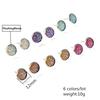 6 Pairs/Set New Shiny Resin Ear Stud Round Bling Druzy Stone For Women Girls Cute Earrings Set 2020 Fashion Jewelry Gift