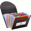 Pockets File Folder Accordion File Organizer/Portable Expandable Plastic Filing Box,Paper/Document/ with Colored Tabs