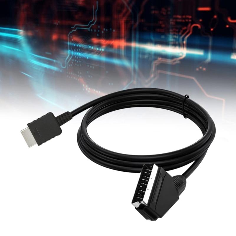 5.9ft SCART RGBs Cable For 1 2 3 Systems Enhanceds Sound Video Quality TV Gaming Accessory