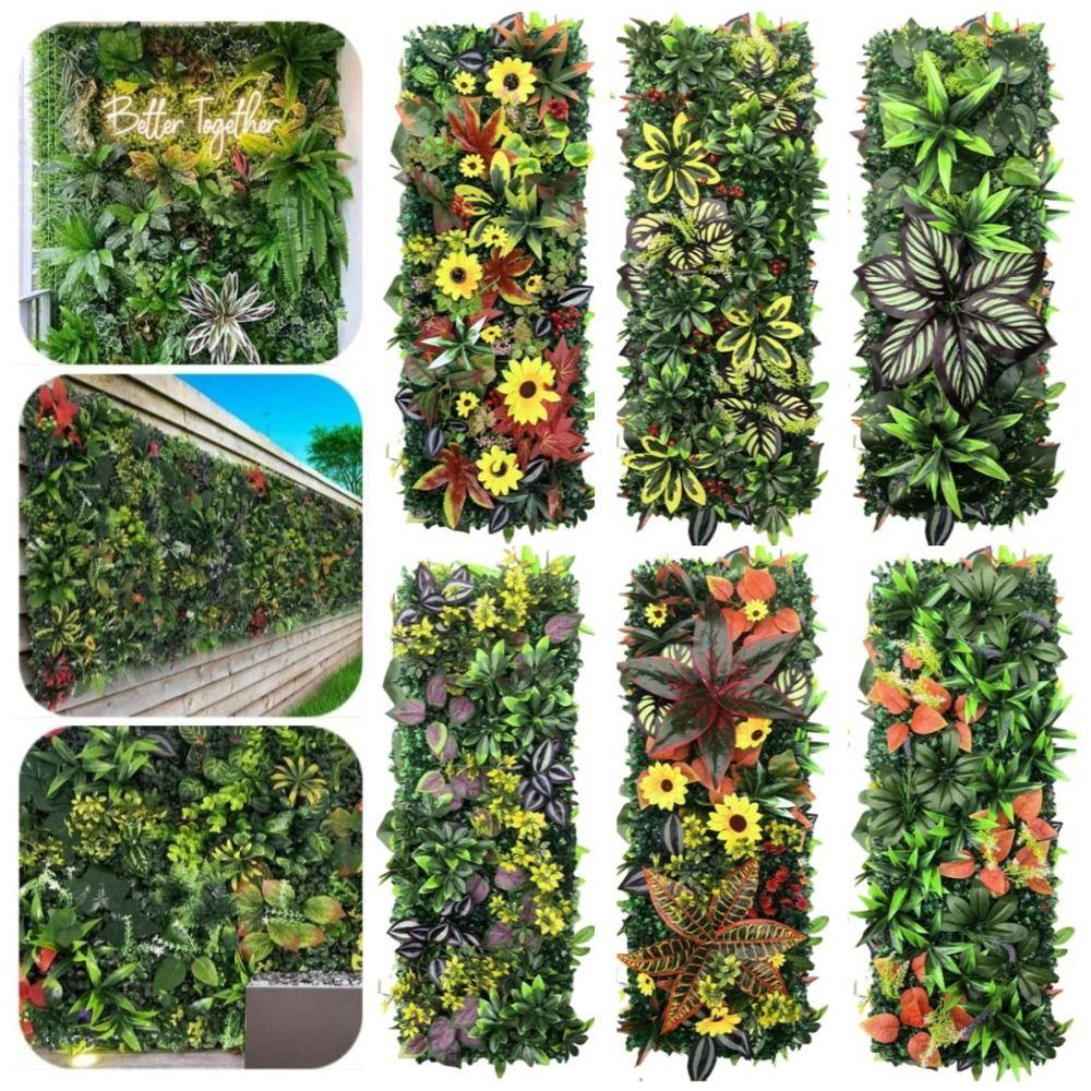 Flower Artificial Eucalyptus Carpet UV Protection Artificial Fern Grass Privacy Screen