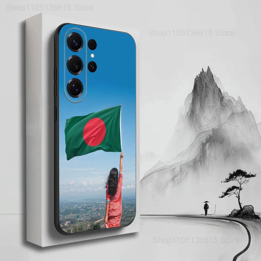 Flag Bangladesh Art Case For Samsung S22,S25,S24,S23,Ultra,FE,S20,S10,Plus,S21,S9,Lite,Soft Silicone Black