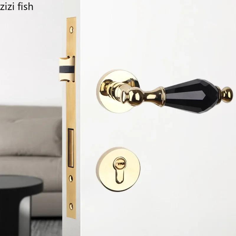 Metal Ceramic Indoor Door Lock Silent Lock Safety Split Locks Magnetic Lock Door Handle Door Furniture Hardware Accessories Tool