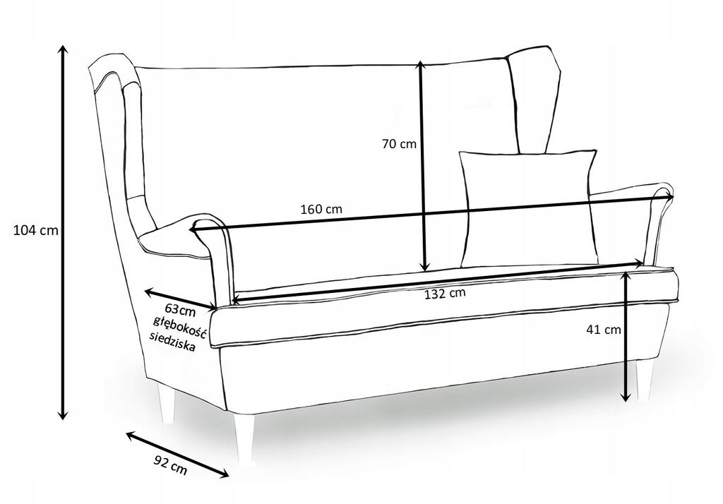 Lounge Set of Furniture Wingback Gaja Sofa Armchairs Pouffes Family Meble Set