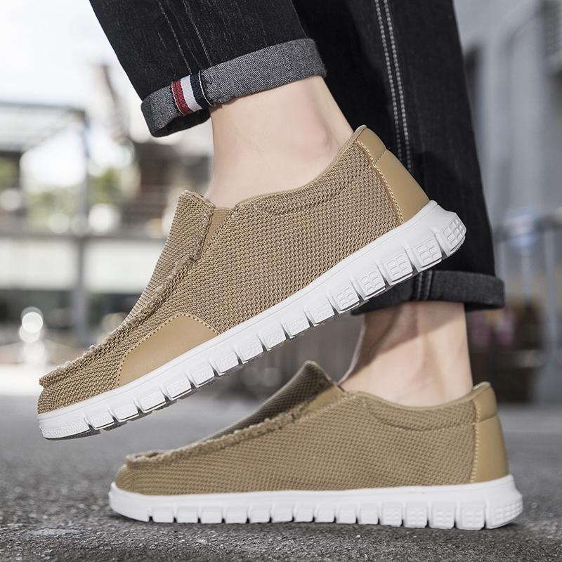 Fashion Fujeak Plus Size Men Mesh Breathable Running Sport Shoes Athletic Sneakers Outdoor Walking Loafers Lazy Shoes Lace-Up Footwear