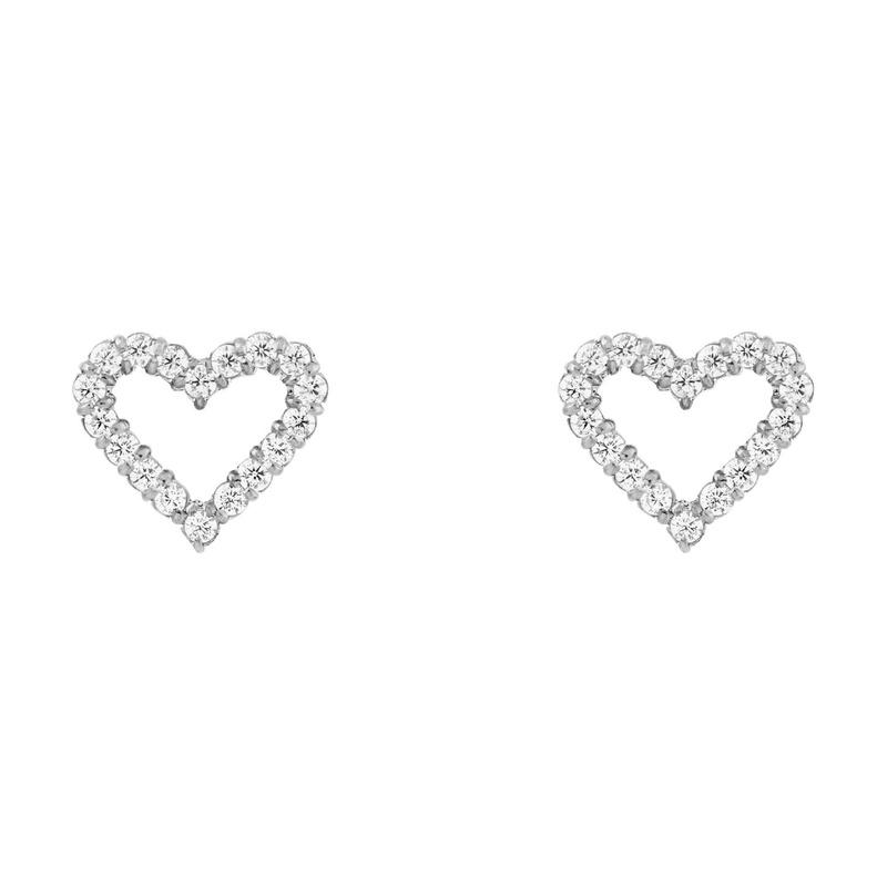 Daniel Wellington Heart-shaped design earrings, same style for men and women, silver DW00401610