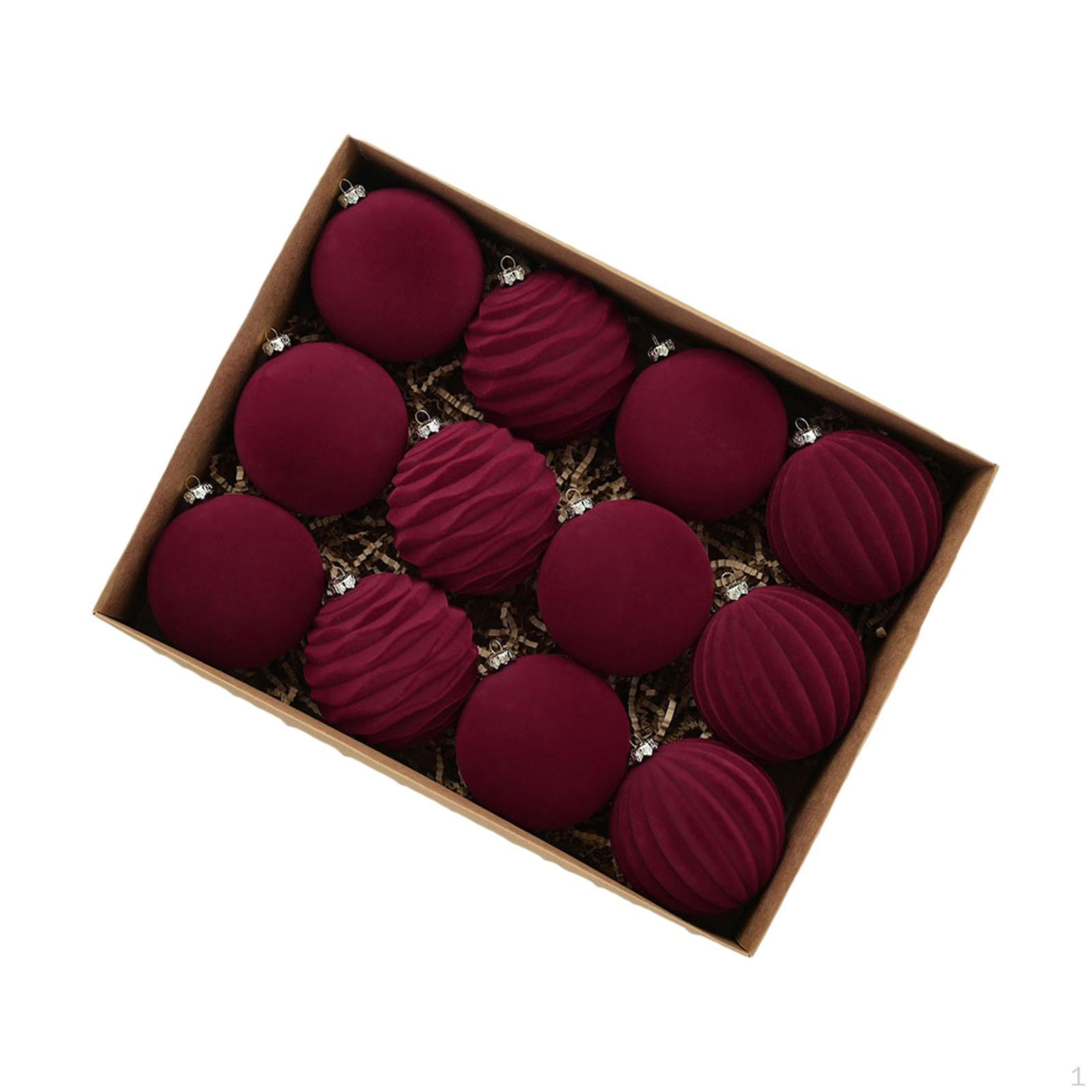 

12 шт. Рождественские шары, украшения для елки, удобный уникальный рождественский декор для темно-красного