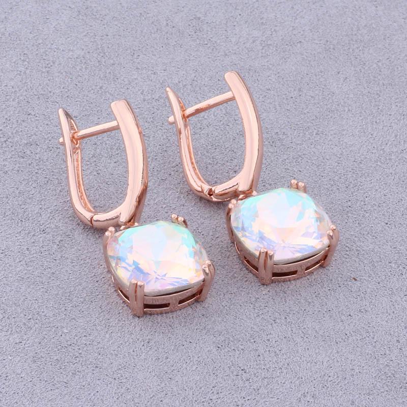 

Геометрические серьги с цирконом сладких цветов для женщин - Модный ретро-стиль