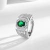 New Product Real Emerald Men's Ring Zircon Inlaid European and American Fashion Domineering Men's Ring